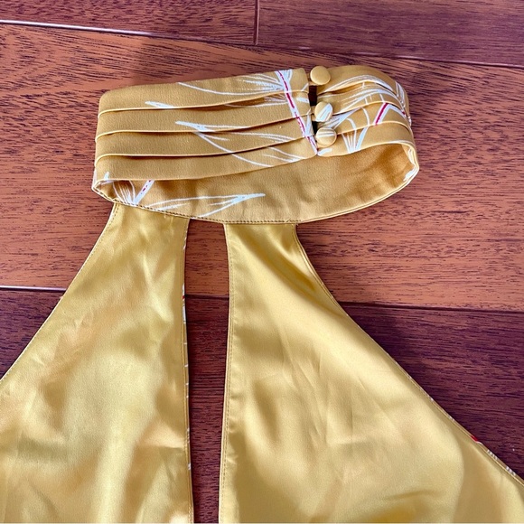 Camila Coelho Antonia Mini Dress in Gold Tropical REVOLVE size large NWT - Picture 10 of 16